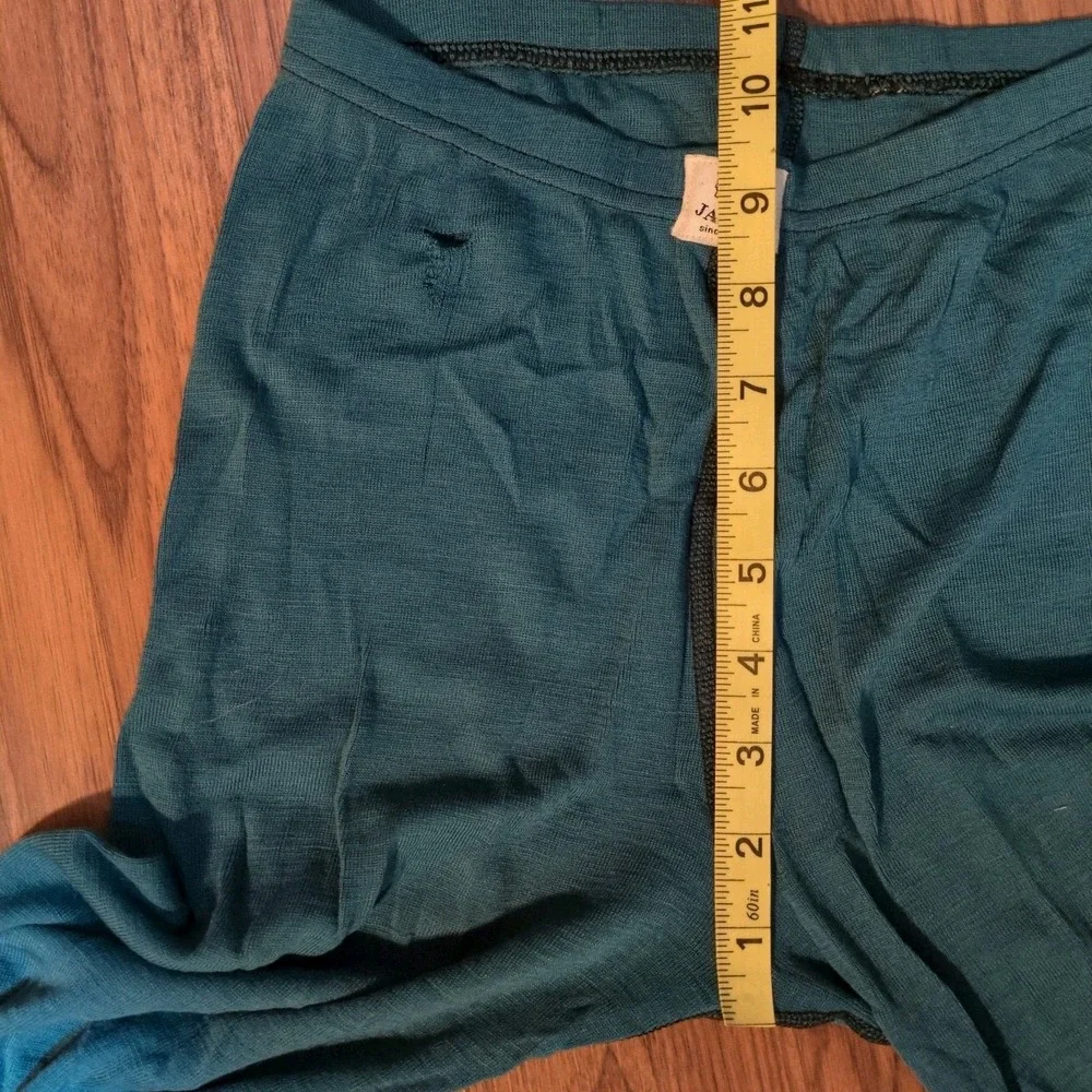 Flawed JANUS Norway Merino Wool Base Layer Pants Tights Youth Sz 14 Green Blue